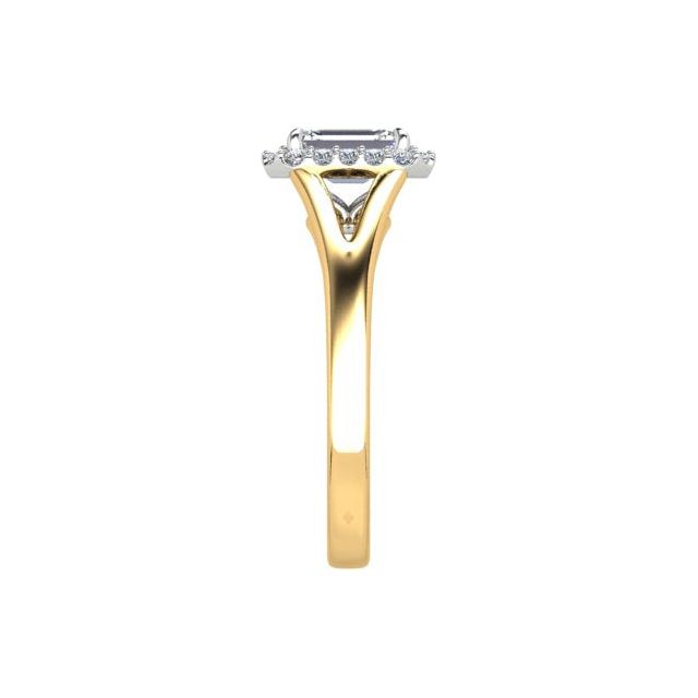 18ct Yellow Gold & Platinum 1.18ct Diamond Halo-Style Dress Ring