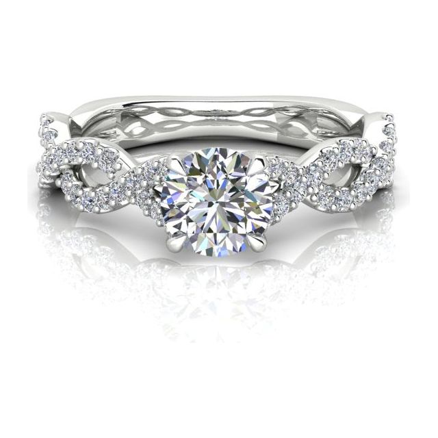 Platinum 1.44ct 4-Claw Split & Twist Style Engagement Ring