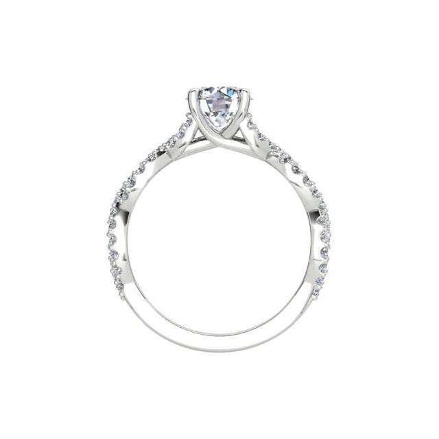 Platinum 1.44ct 4-Claw Split & Twist Style Engagement Ring