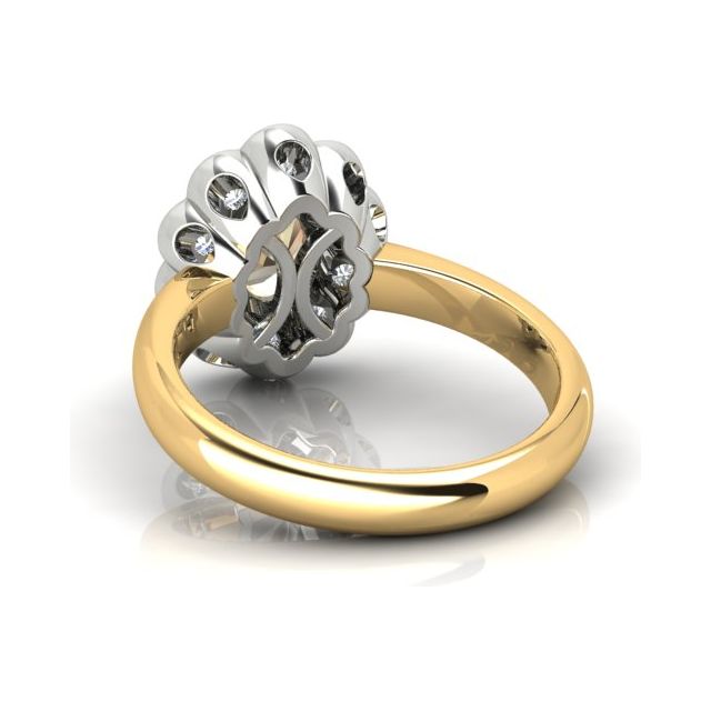 18ct Yellow & White Gold 2.00ct Ceylon Sapphire & Diamond Dress Ring