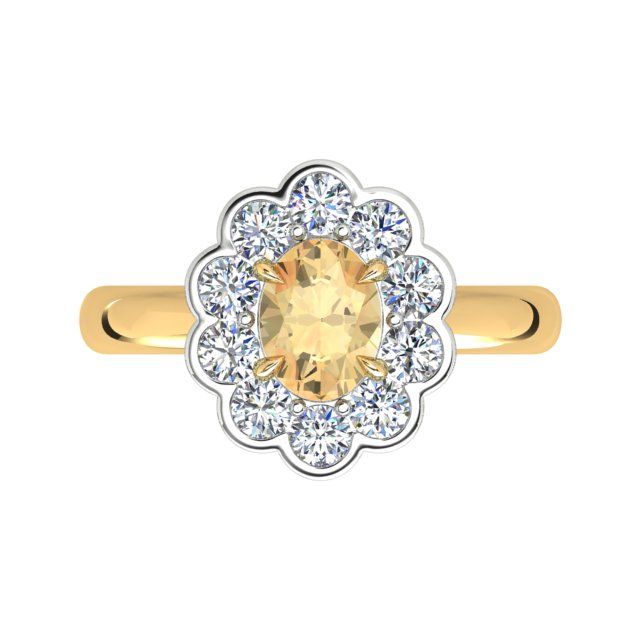 18ct Yellow & White Gold 2.00ct Ceylon Sapphire & Diamond Dress Ring