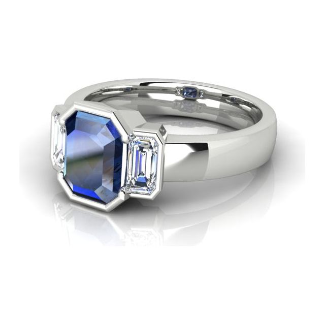 Platinum 2.86ct Ceylon Sapphire & Diamond Dress Ring