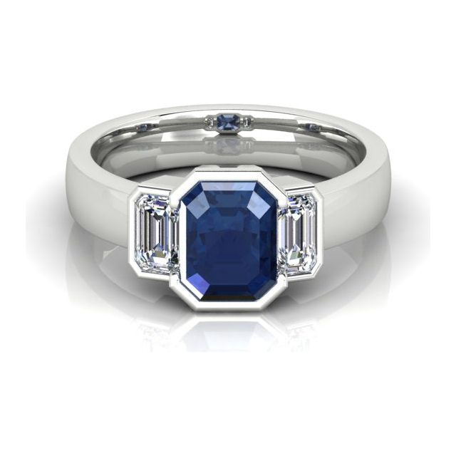 Platinum 2.86ct Ceylon Sapphire & Diamond Dress Ring