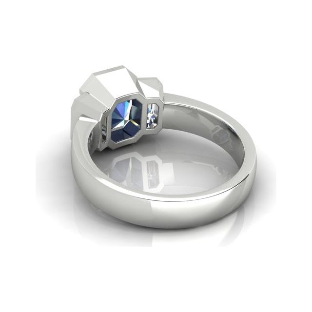Platinum 2.86ct Ceylon Sapphire & Diamond Dress Ring