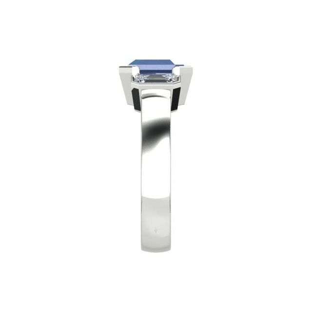 Platinum 2.86ct Ceylon Sapphire & Diamond Dress Ring