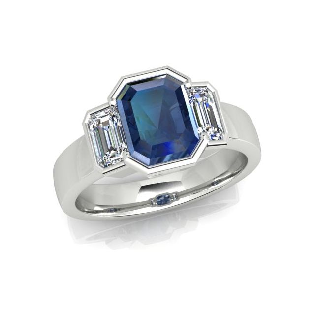 Platinum 2.86ct Ceylon Sapphire & Diamond Dress Ring