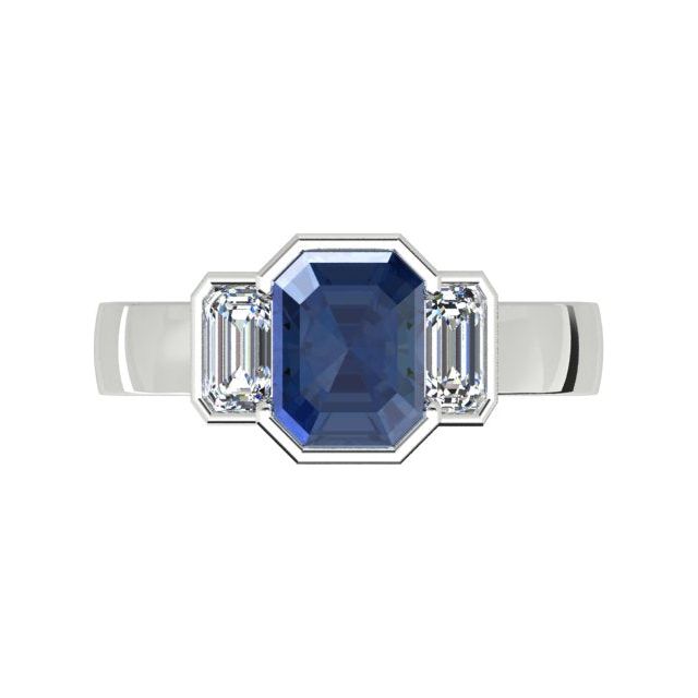 Platinum 2.86ct Ceylon Sapphire & Diamond Dress Ring