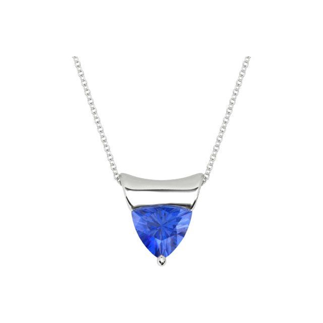 18ct White Gold 2.61ct Solitaire Tanzanite Slider Pendant
