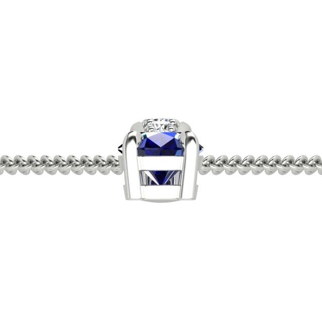 18ct White Gold Pear Australian Sapphire & Diamond Pendant