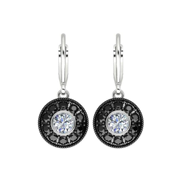 18ct White Gold 1.00ct Diamond Halo-Style Drop Earrings