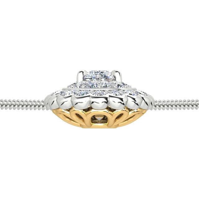 18ct White & Yellow Gold 1.25ct Pear Diamond Drop Pendant