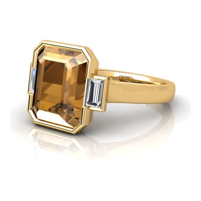 18ct Yellow Gold 5.07ct Citrine & Diamond Dress Ring