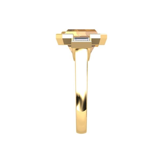 18ct Yellow Gold 5.07ct Citrine & Diamond Dress Ring