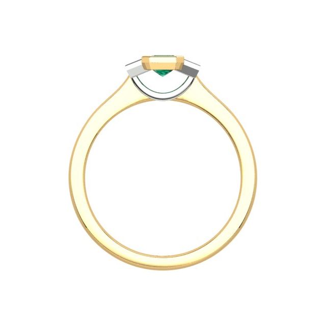 18ct Yellow & White Gold 0.66ct Emerald & Diamond Dress Ring