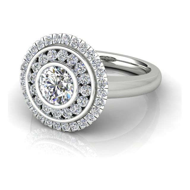 18ct White Gold 1.54ct Diamond Double-Halo Dress Ring