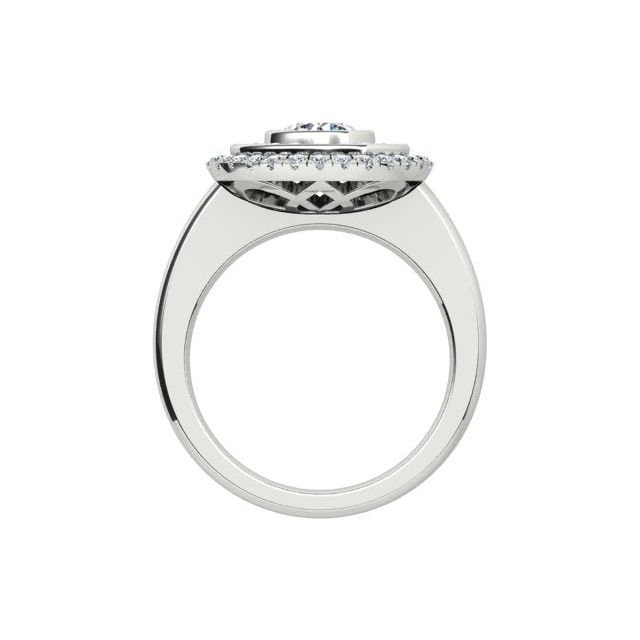 18ct White Gold 1.54ct Diamond Double-Halo Dress Ring