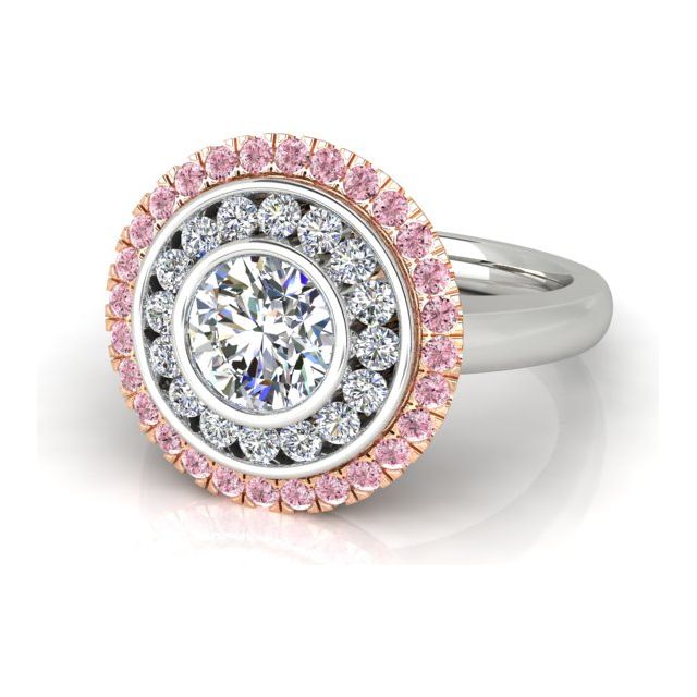 18ct White & Rose Gold 1.72ct Argyle Origin Pink Diamond Double-Halo Dress Ring
