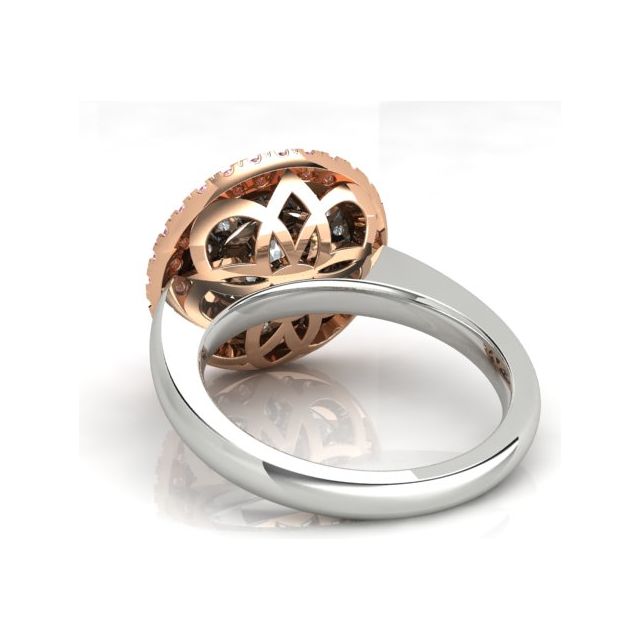 18ct White & Rose Gold 1.72ct Argyle Origin Pink Diamond Double-Halo Dress Ring
