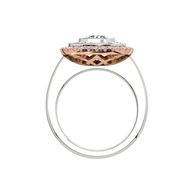 18ct White & Rose Gold 1.72ct Argyle Origin Pink Diamond Double-Halo Dress Ring