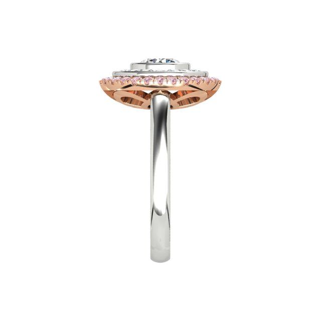 18ct White & Rose Gold 1.72ct Argyle Origin Pink Diamond Double-Halo Dress Ring