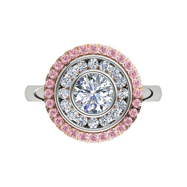 18ct White & Rose Gold 1.72ct Argyle Origin Pink Diamond Double-Halo Dress Ring