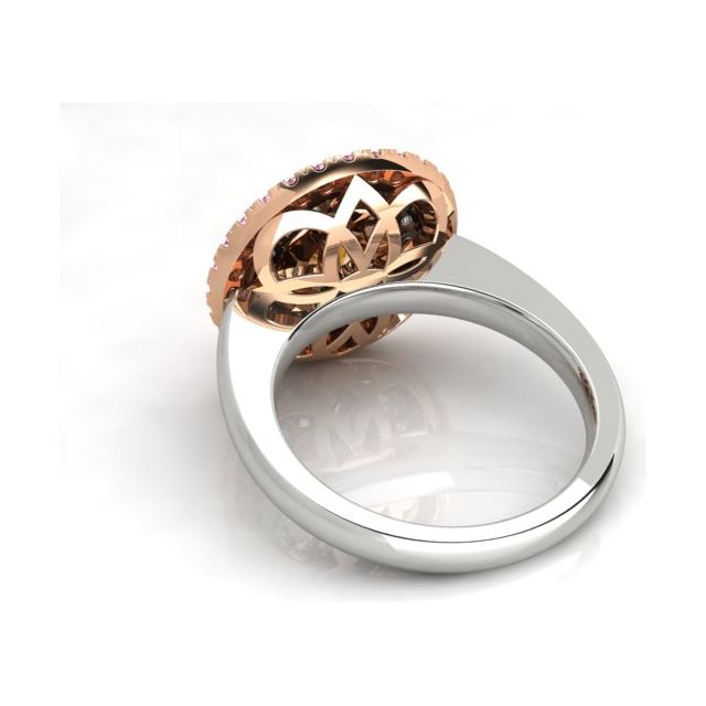 18ct White & Rose Gold 1.79ct Argyle Origin Diamond Double-Halo Dress Ring