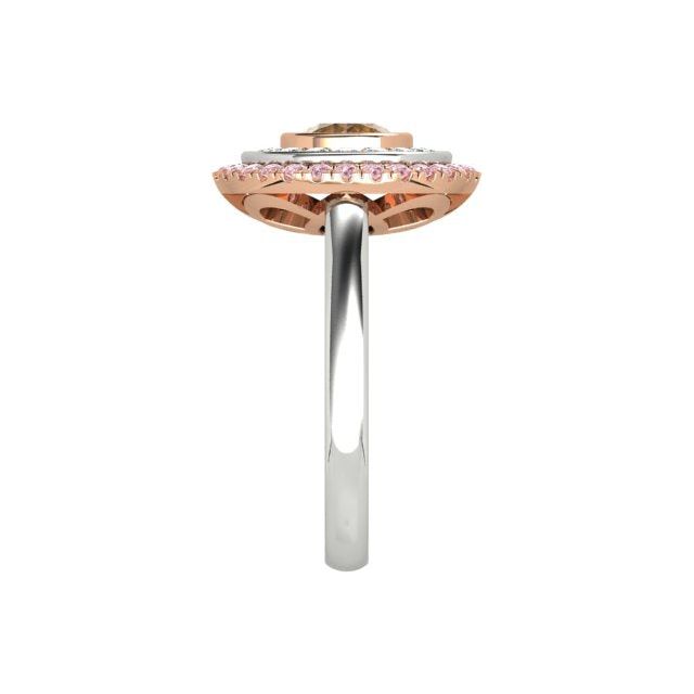 18ct White & Rose Gold 1.79ct Argyle Origin Diamond Double-Halo Dress Ring