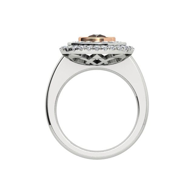 18ct White & Rose Gold 1.76ct Argyle Origin Diamond Double-Halo Dress Ring