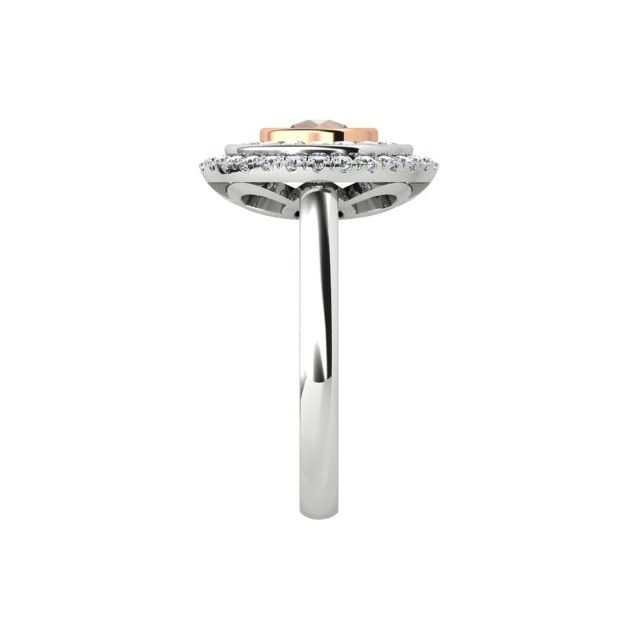 18ct White & Rose Gold 1.76ct Argyle Origin Diamond Double-Halo Dress Ring