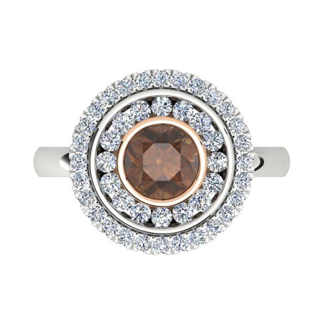 18ct White & Rose Gold 1.76ct Argyle Origin Diamond Double-Halo Dress Ring