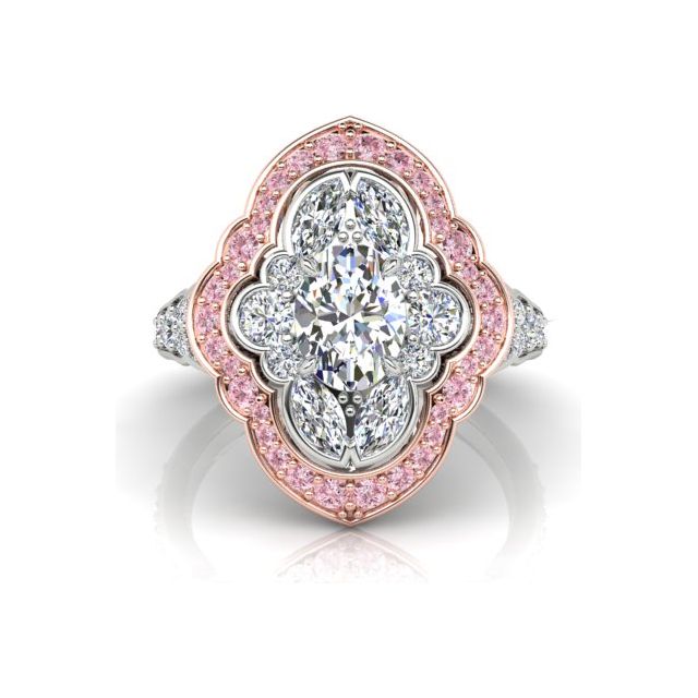 18ct White & Rose Gold 2.77ct Argyle Origin Pink Diamond Double-Halo Dress Ring