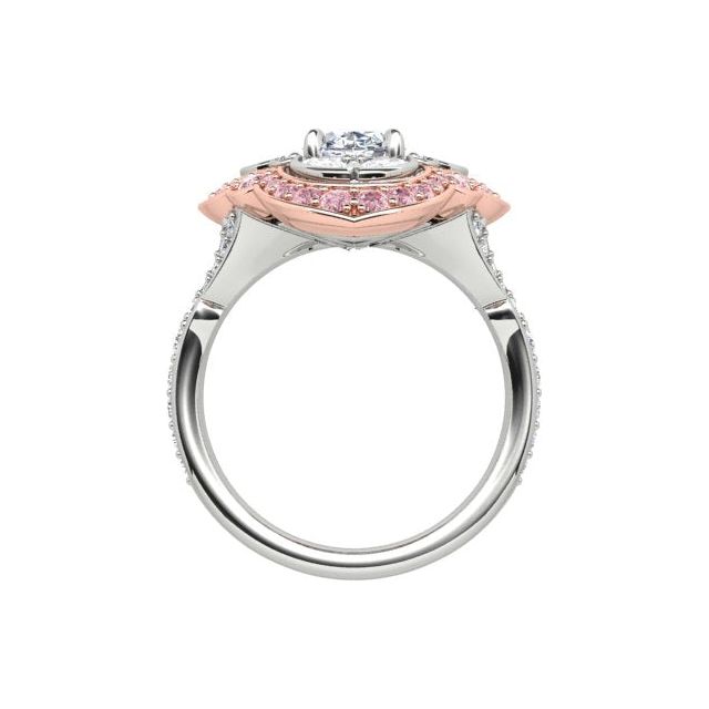 18ct White & Rose Gold 2.77ct Argyle Origin Pink Diamond Double-Halo Dress Ring