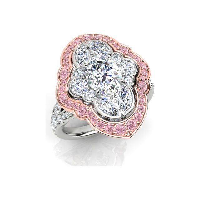 18ct White & Rose Gold 2.77ct Argyle Origin Pink Diamond Double-Halo Dress Ring