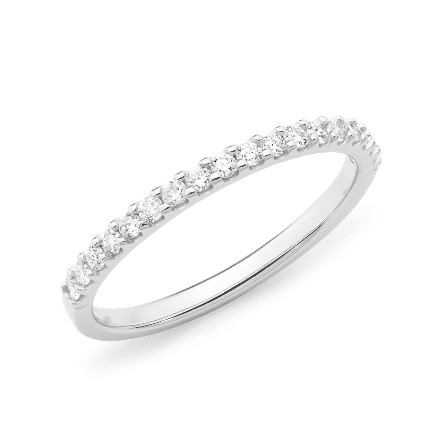 Diamond Set Wedding Ring in 18ct White Gold