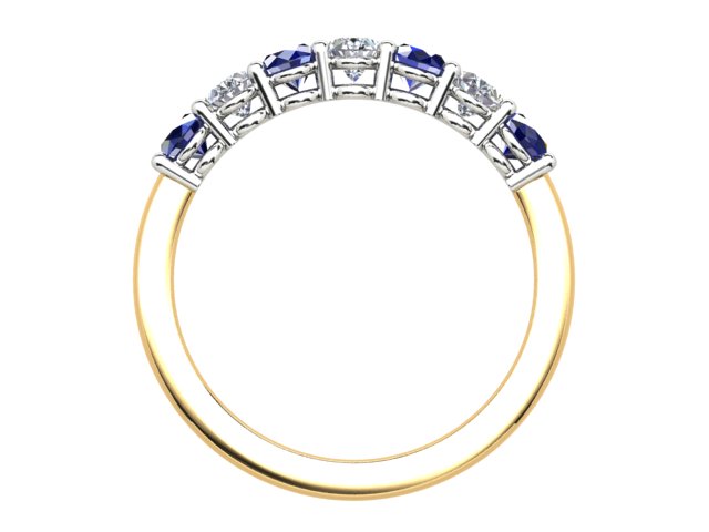 18ct Yellow & White Gold Sapphire & Diamond Anniversary Ring