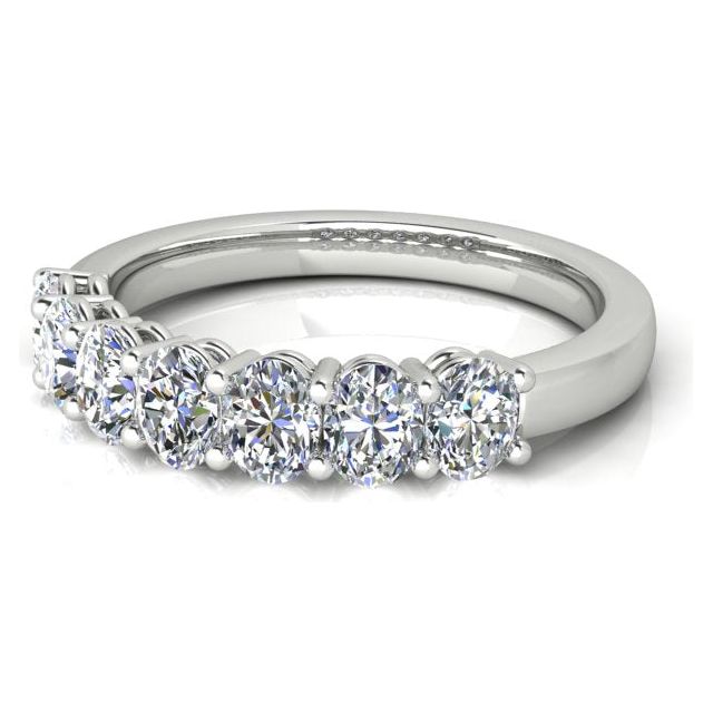 18ct White Gold 1.01ct Oval Diamond Anniversary Ring