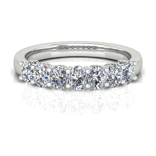 18ct White Gold 1.01ct Oval Diamond Anniversary Ring
