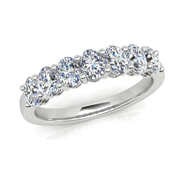 18ct White Gold 1.01ct Oval Diamond Anniversary Ring