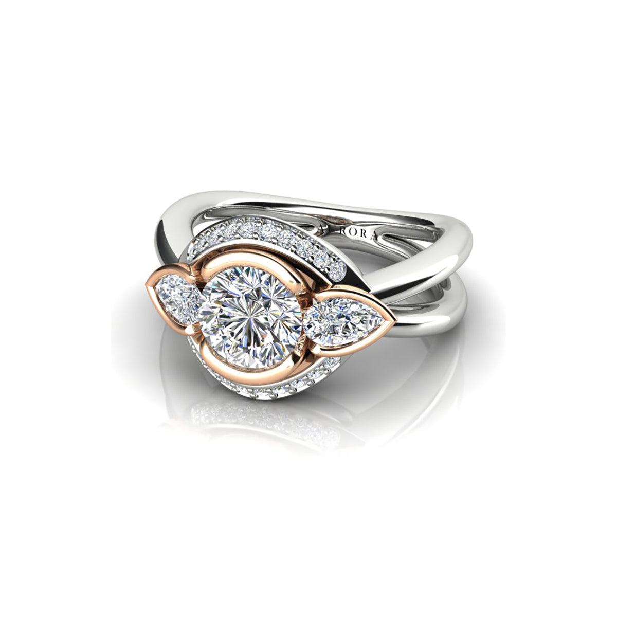 18ct White & Rose Gold Diamond Engagement Ring