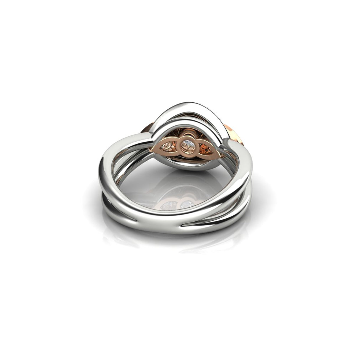 18ct White & Rose Gold Diamond Engagement Ring