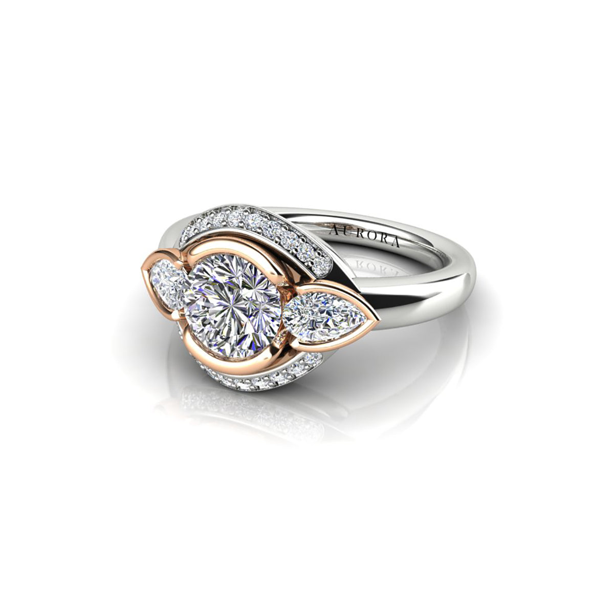 18ct White & Rose Gold Diamond Engagement Ring
