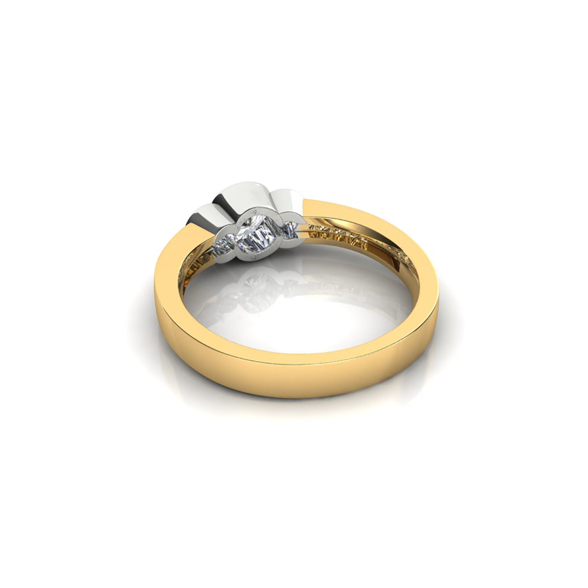 18ct Yellow & White Gold Diamond Engagement Ring