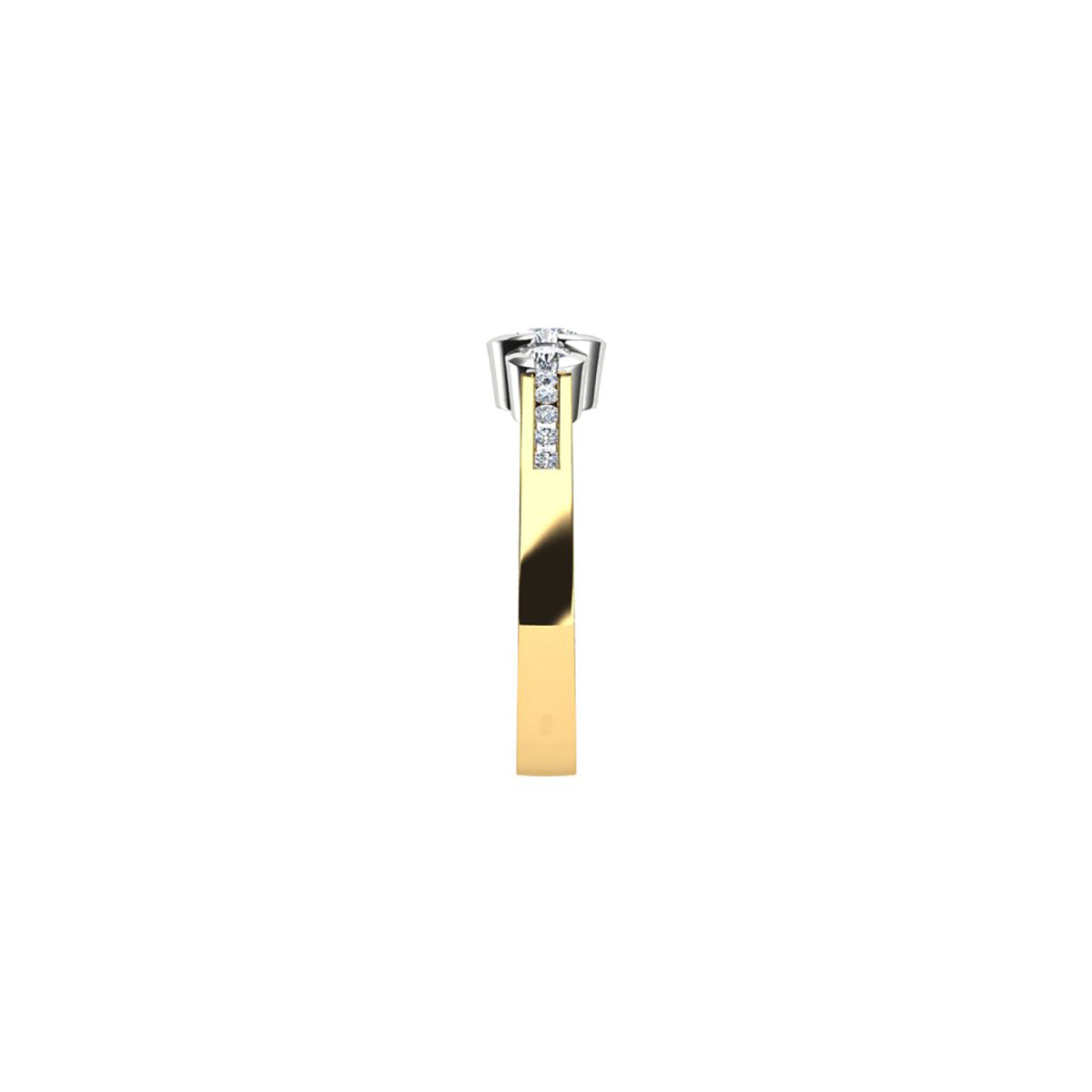 18ct Yellow & White Gold Diamond Engagement Ring