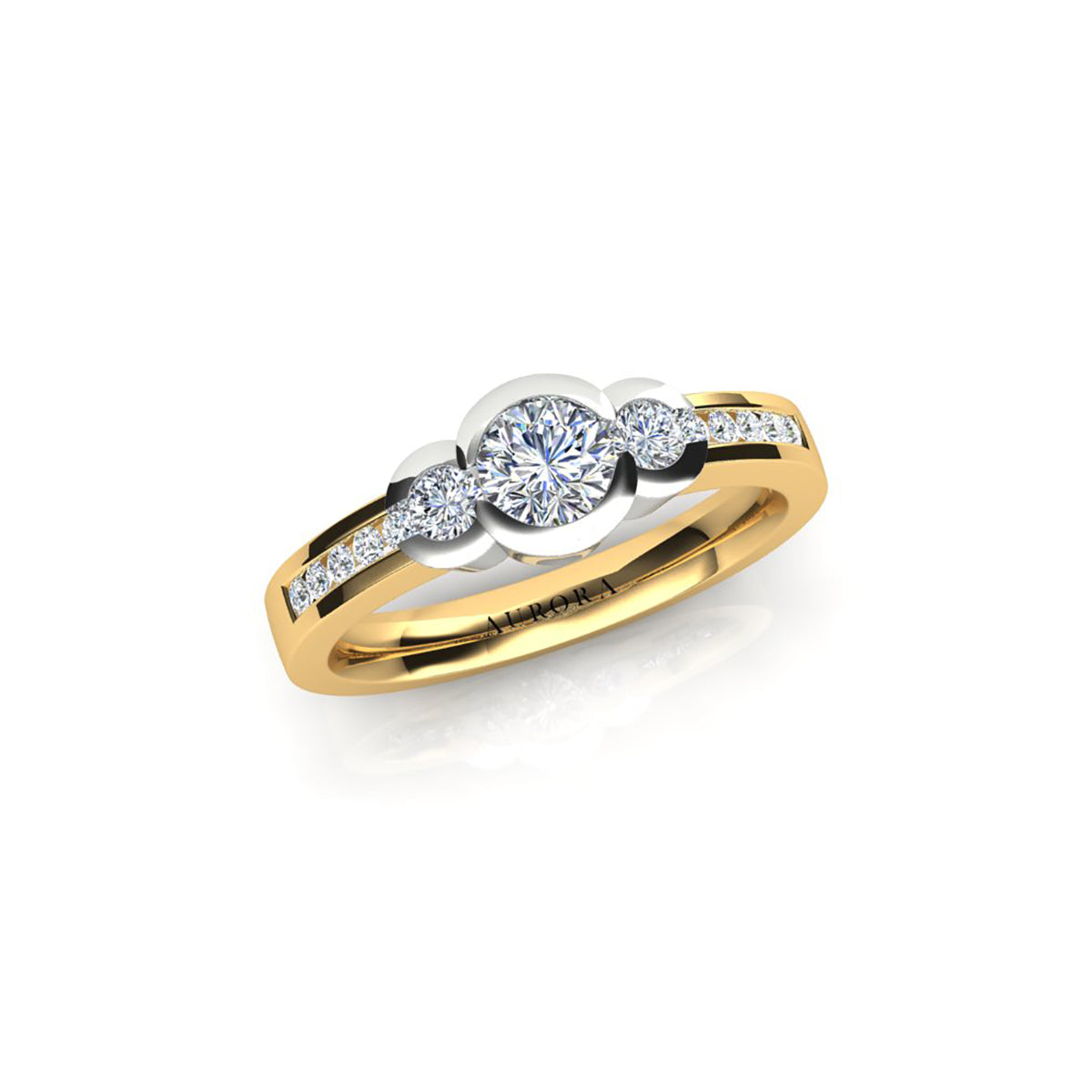 18ct Yellow & White Gold Diamond Engagement Ring