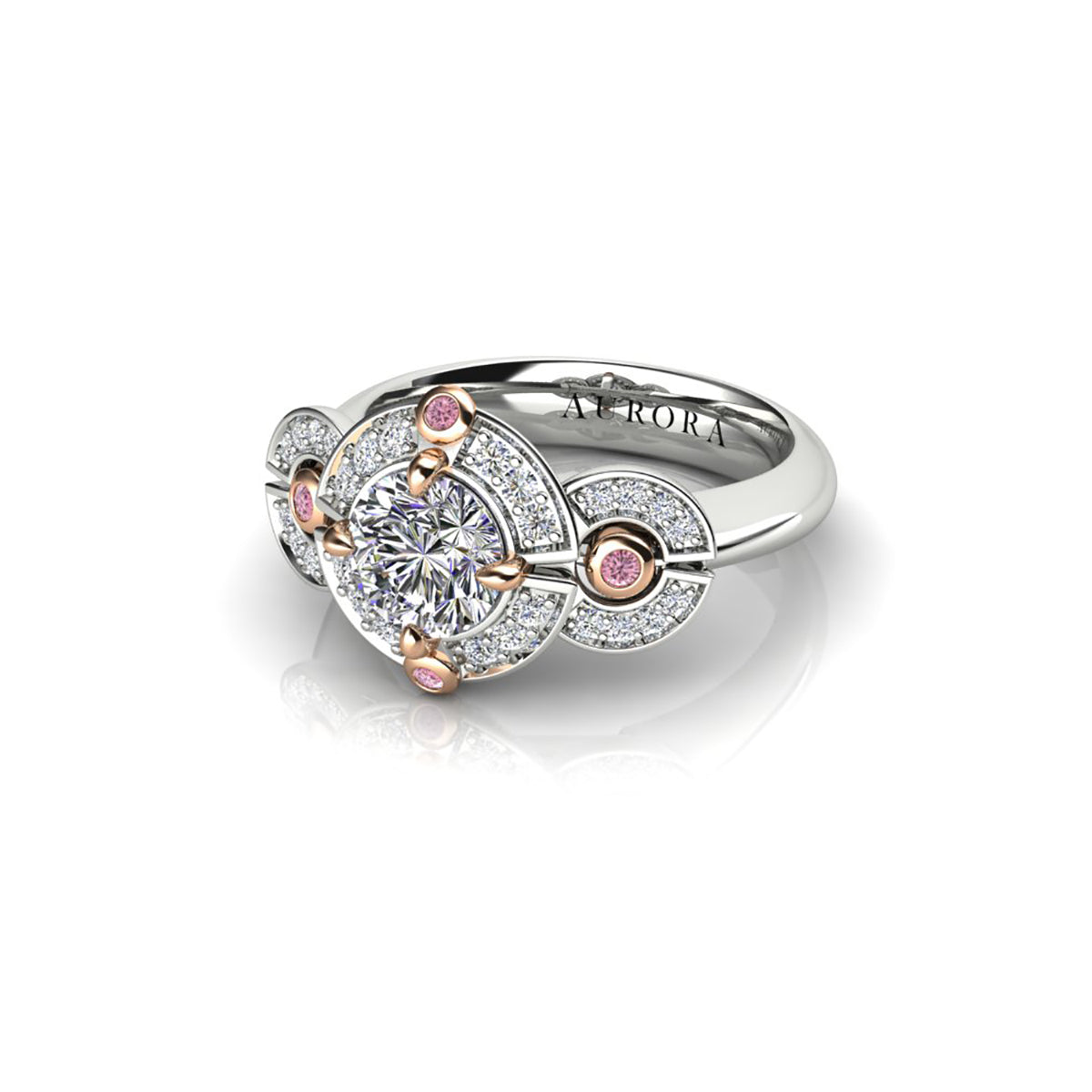 18ct White & Rose Gold Diamond Engagement Ring