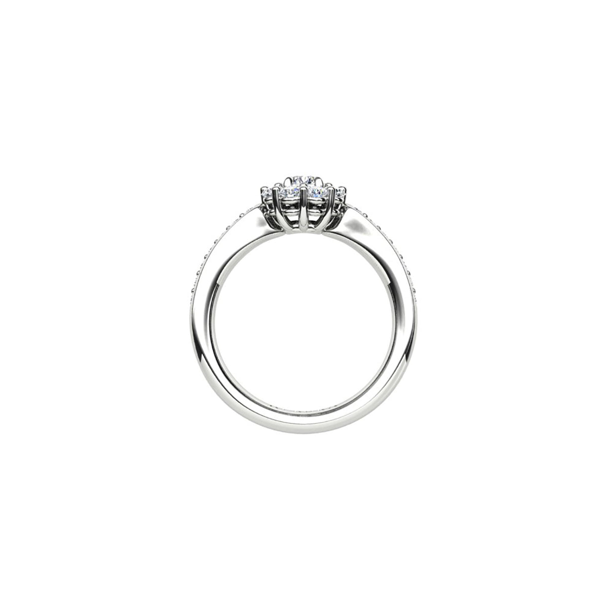18ct White Gold Diamond Halo Engagement Ring