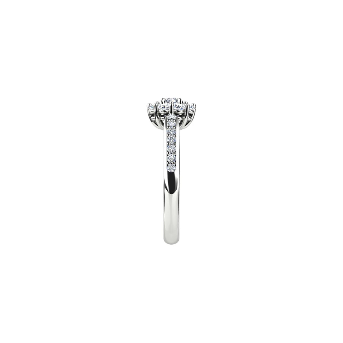 18ct White Gold Diamond Halo Engagement Ring