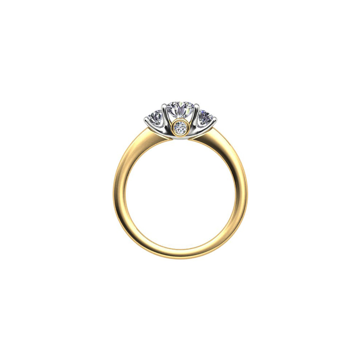 18ct Yellow Gold Diamond Trilogy Engagement Ring