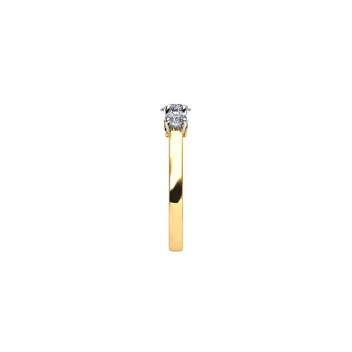 18ct Yellow Gold Diamond Trilogy Engagement Ring