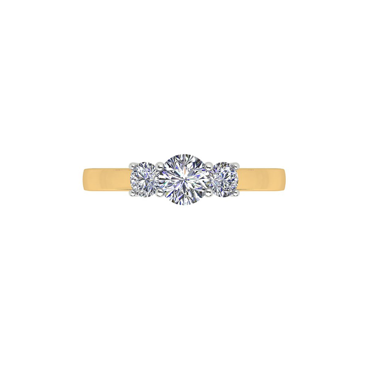 18ct Yellow Gold Diamond Trilogy Engagement Ring